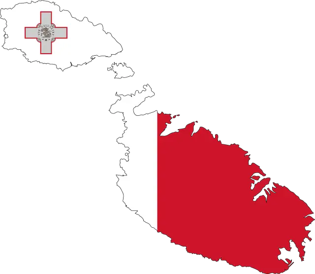 Landkort som viser Malta