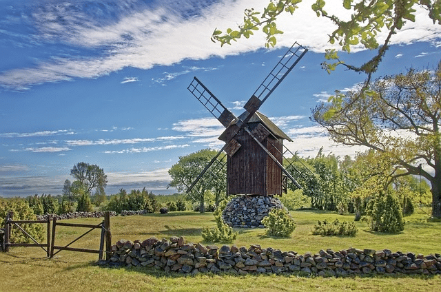 estonia, island of saaremaa, windmill