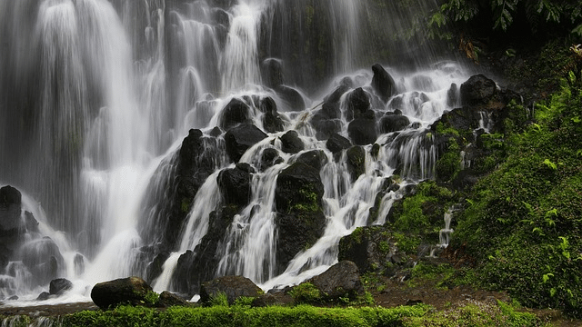 azores, waterfall, mountain
